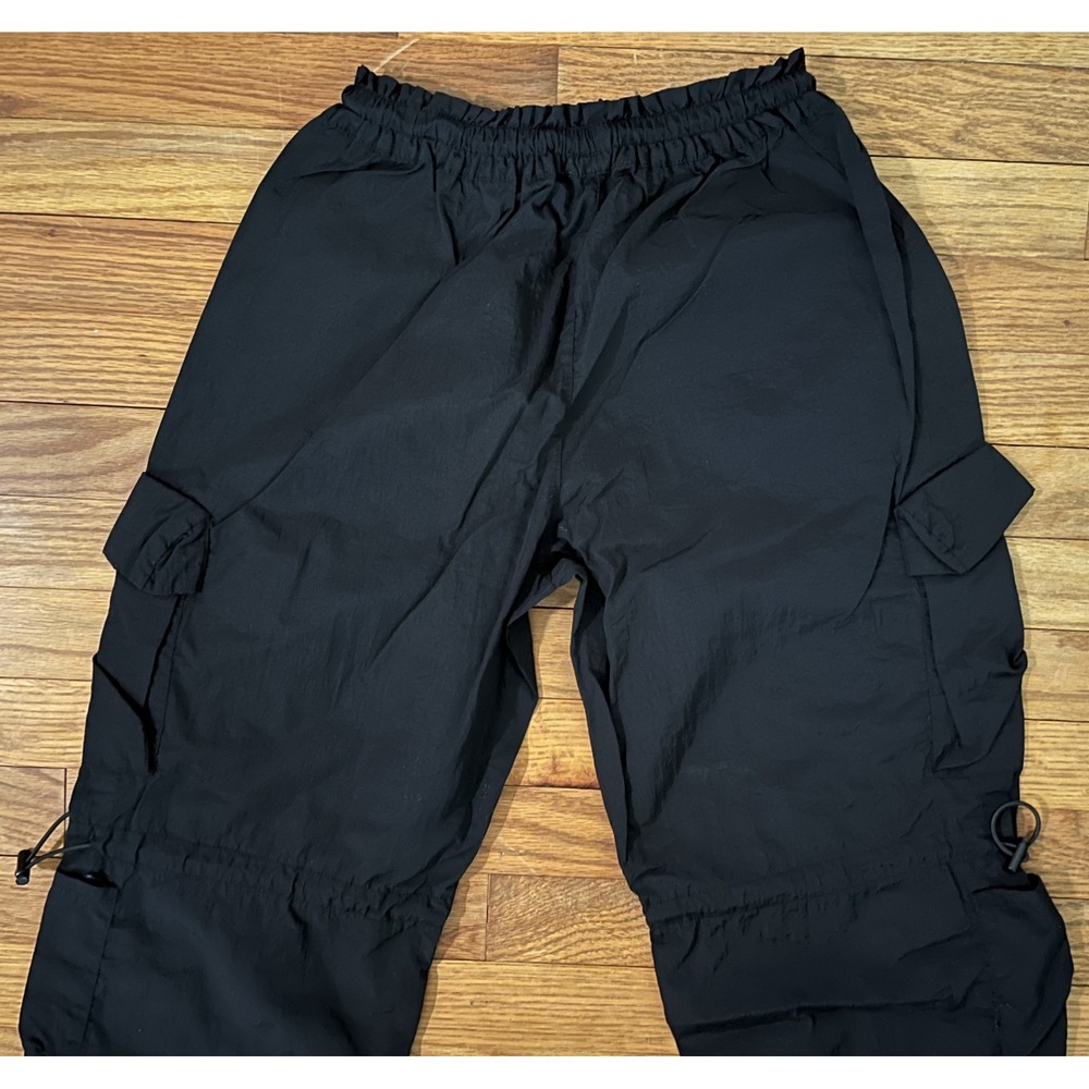Garage Black High Rise Nylon Lightweight Cargo Parachute Pants Women XS - 24x33 - Picture 4 of 4